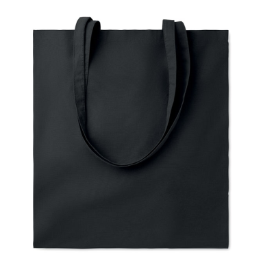 Picture of 140G COTTON SHOPPER TOTE BAG in Black.