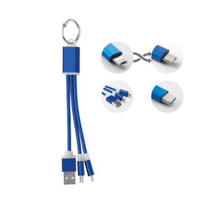 Picture of KEYRING with USB Type C Cable in Blue.