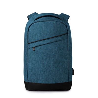 Picture of 2 TONE BACKPACK RUCKSACK INCL USB PLUG in Blue