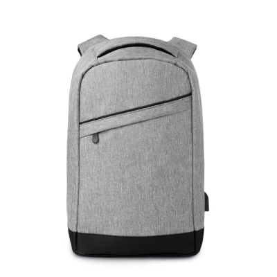 Picture of 2 TONE BACKPACK RUCKSACK INCL USB PLUG in Grey