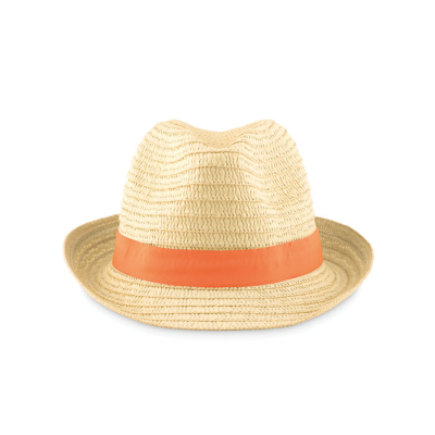 Picture of PAPER STRAW HAT in Orange.