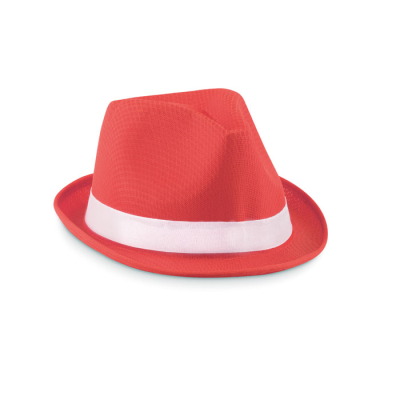 Picture of COLOUR POLYESTER HAT in Red.