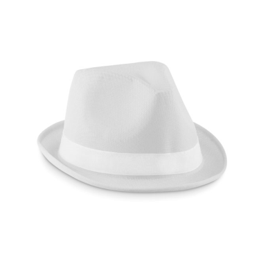 Picture of COLOUR POLYESTER HAT in White.