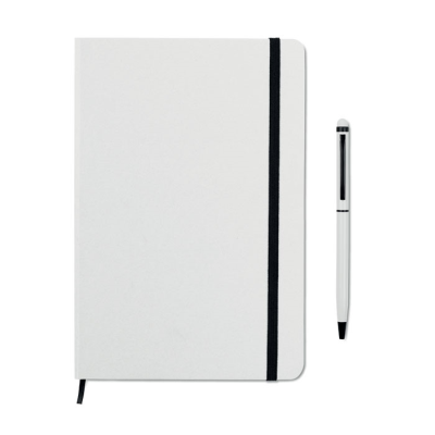 Picture of A5 NOTE BOOK W & STYLUS 72 LINED in White.