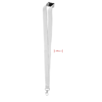 Picture of LANYARD with Metal Hook 20 Mm in White
