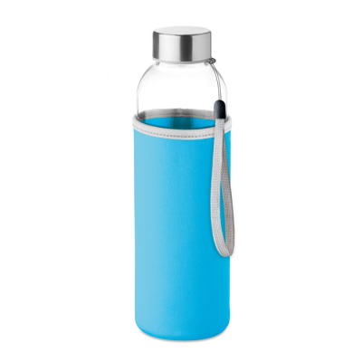 Picture of GLASS BOTTLE in Turquoise.