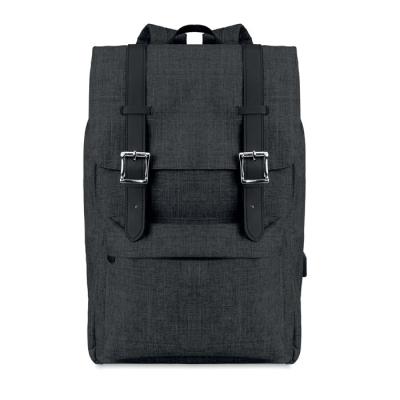 Picture of BACKPACK RUCKSACK in 600D Polyester in Black.