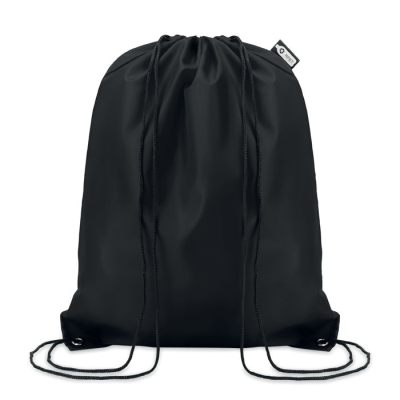 Picture of 190T RPET DRAWSTRING BAG in Black.