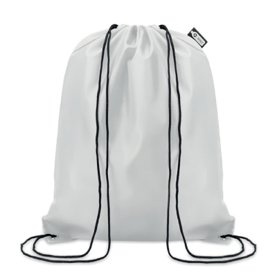 Picture of 190T RPET DRAWSTRING BAG in White.