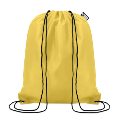 Picture of 190T RPET DRAWSTRING BAG in Yellow.