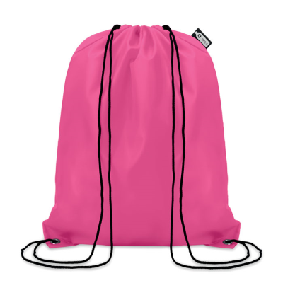 Picture of 190T RPET DRAWSTRING BAG in Pink.