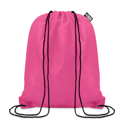 190T RPET DRAWSTRING BAG in Pink.
