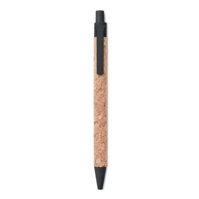 Picture of CORK &  WHEAT STRAW & ABS BALL PEN in Black