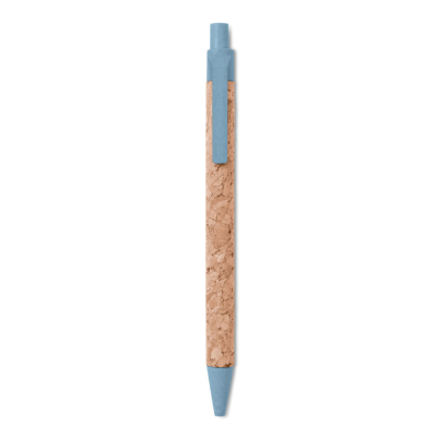 Picture of CORK &  WHEAT STRAW & ABS BALL PEN in Blue.