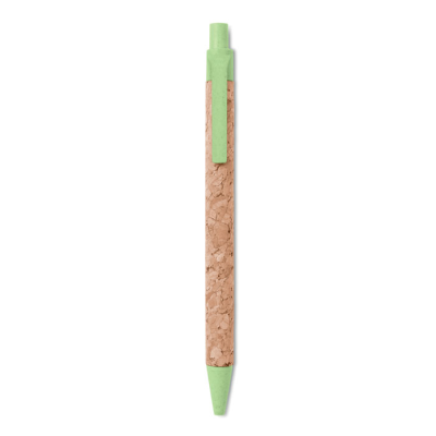 Picture of CORK &  WHEAT STRAW & ABS BALL PEN in Green.