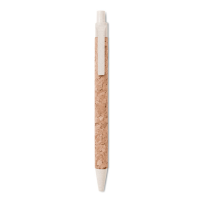 Picture of CORK &  WHEAT STRAW & ABS BALL PEN in Brown.