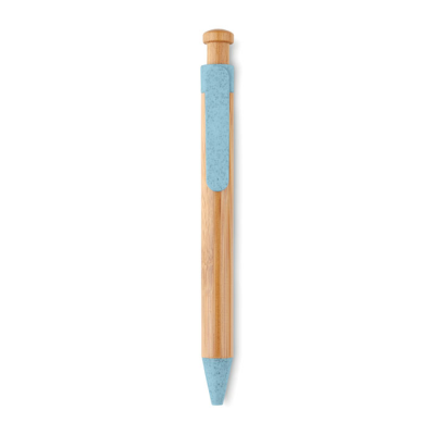 Picture of BAMBOO & WHEAT-STRAW ABS BALL PEN in Blue.