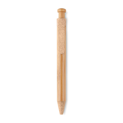 Picture of BAMBOO & WHEAT-STRAW ABS BALL PEN in Orange.