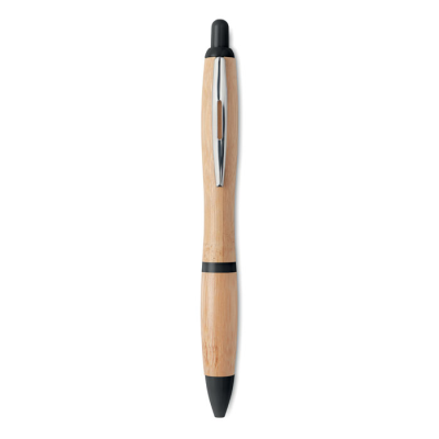 Picture of BALL PEN in ABS & Bamboo in Black.