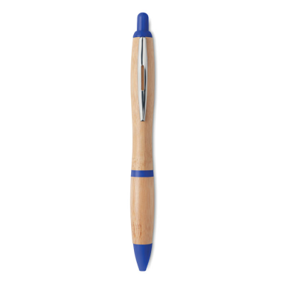 Picture of BALL PEN in ABS & Bamboo in Blue
