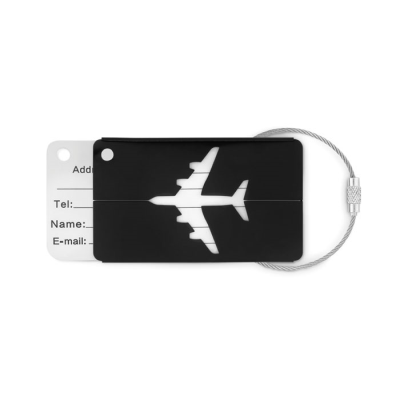 Picture of ALUMINIUM METAL LUGGAGE TAG in Black