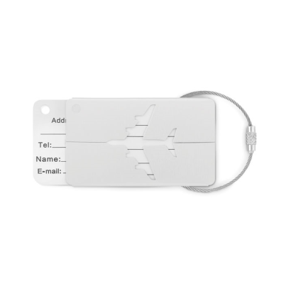 Picture of ALUMINIUM METAL LUGGAGE TAG in Silver.