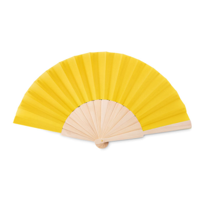 Picture of MANUAL HAND FAN in Yellow.