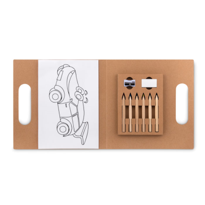 Picture of COLOURING SET with 6 Pencil Set in Brown