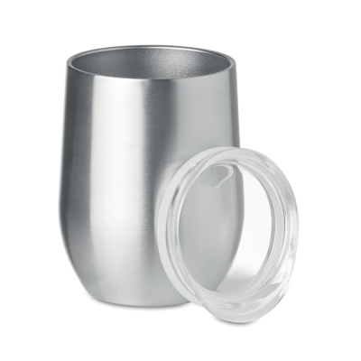 Picture of DOUBLE WALL MUG 300ML in Silver.