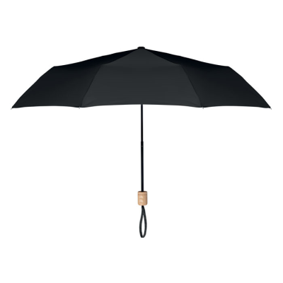 Picture of 21 INCH RPET FOLDING UMBRELLA in Black.