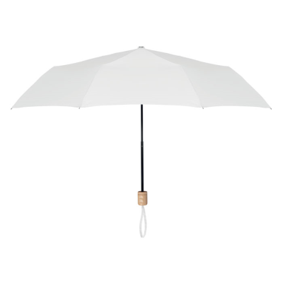 Picture of 21 INCH RPET FOLDING UMBRELLA in White.
