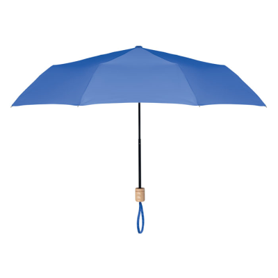 Picture of 21 INCH RPET FOLDING UMBRELLA in Royal Blue.