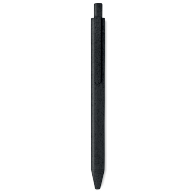 Picture of WHEAT STRAW & ABS PUSH TYPE PEN in Black.