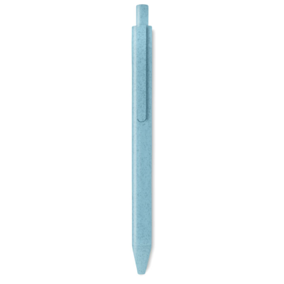 Picture of WHEAT STRAW & ABS PUSH TYPE PEN in Blue.