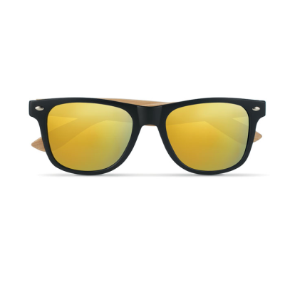 Picture of SUNGLASSES with Bamboo Arms in Yellow.