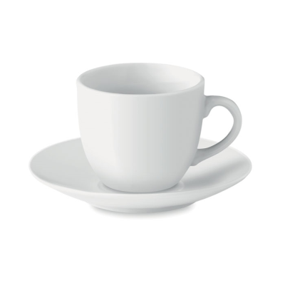 Picture of ESPRESSO CUP AND SAUCER 80 ML in White.