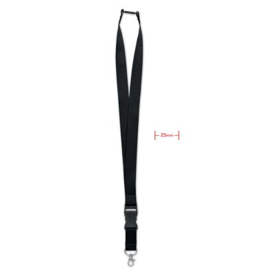 Picture of LANYARD with Metal Hook 25Mm in Black.