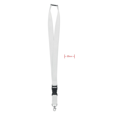 Picture of LANYARD with Metal Hook 25Mm in White