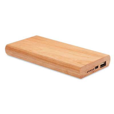 Picture of POWER BANK 4000 MAH BAMBOO in Brown.