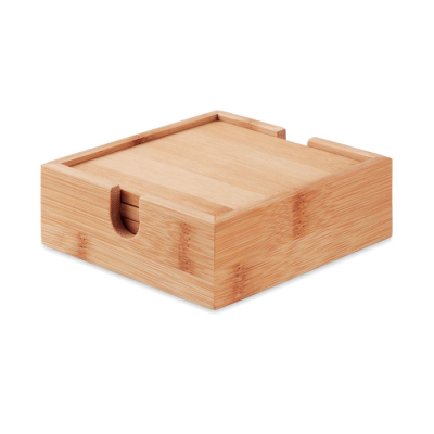 Picture of 4 BAMBOO COASTERS AND HOLDER