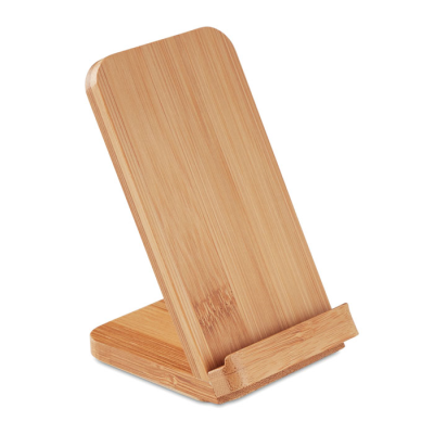 Picture of BAMBOO CORDLESS CHARGE STAND5W in Brown.