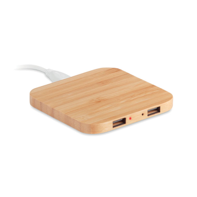 Picture of BAMBOO CORDLESS CHARGE PAD 5W in Brown.