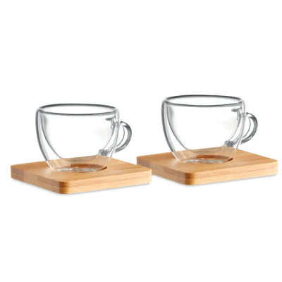 Picture of SET OF 2 DOUBLE WALL ESPRESSO in White
