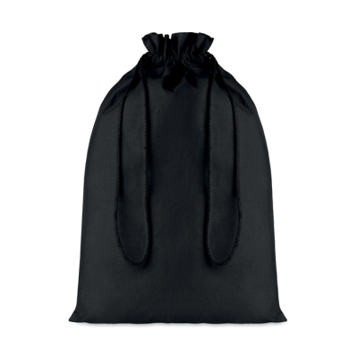 Picture of LARGE COTTON DRAW CORD BAG in Black.