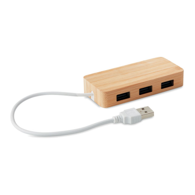 Picture of BAMBOO USB 3 PORTS HUB in Brown