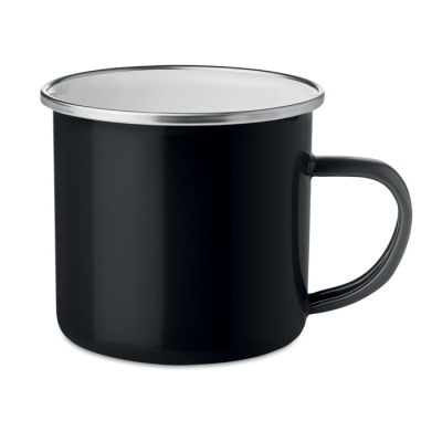 Picture of METAL MUG with Enamel Layer in Black.