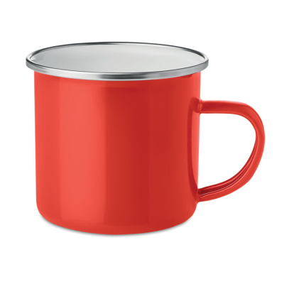 Picture of METAL MUG with Enamel Layer in Red.