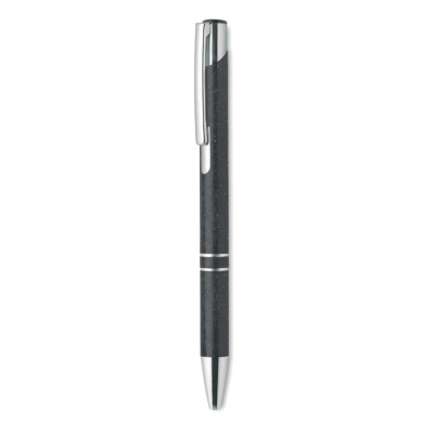 Picture of WHEAT STRAW & ABS PUSH TYPE PEN in Black.