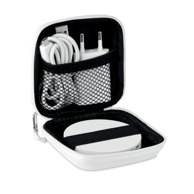 Picture of CORDLESS CHARGER TRAVEL SET in White