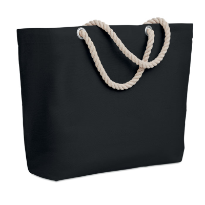 Picture of BEACH BAG with Cord Handle in Black.